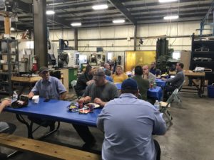 Shop enjoying lunch by Alro Steel